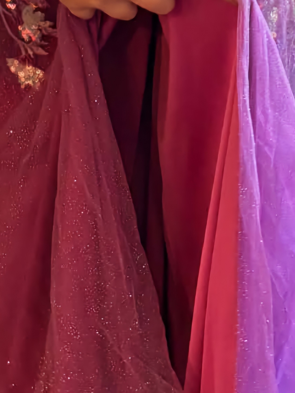 Elegant Fuchsia Sparkle Evening Dress